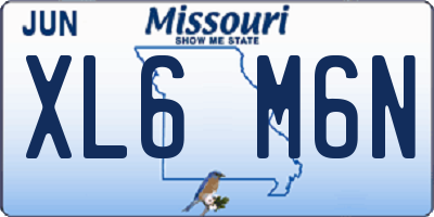 MO license plate XL6M6N
