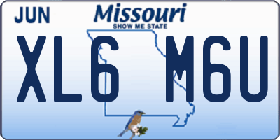 MO license plate XL6M6U
