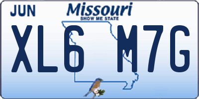 MO license plate XL6M7G