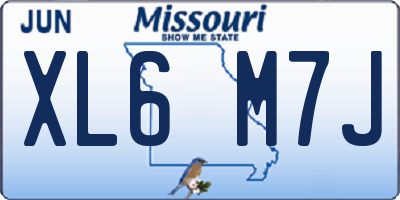 MO license plate XL6M7J