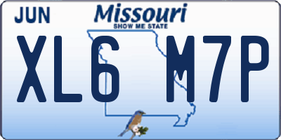 MO license plate XL6M7P