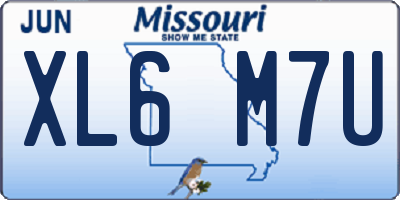 MO license plate XL6M7U