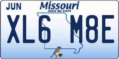 MO license plate XL6M8E