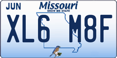 MO license plate XL6M8F