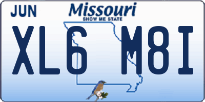 MO license plate XL6M8I
