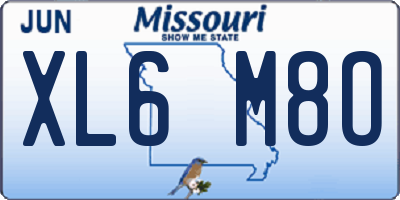 MO license plate XL6M8O