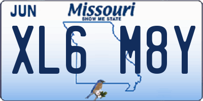 MO license plate XL6M8Y
