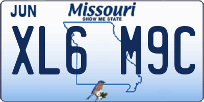 MO license plate XL6M9C