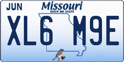 MO license plate XL6M9E