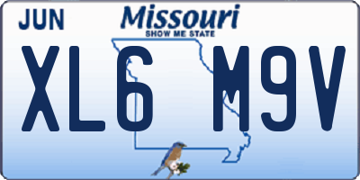 MO license plate XL6M9V