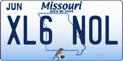 MO license plate XL6N0L