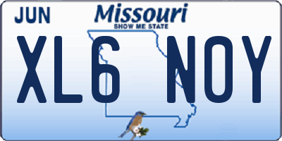 MO license plate XL6N0Y