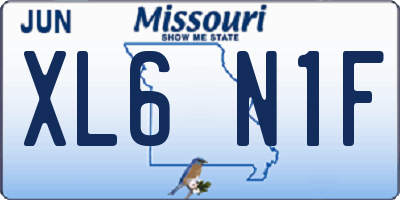 MO license plate XL6N1F