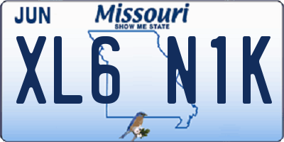 MO license plate XL6N1K