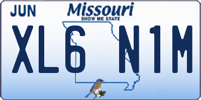 MO license plate XL6N1M