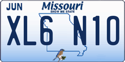 MO license plate XL6N1O