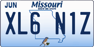 MO license plate XL6N1Z
