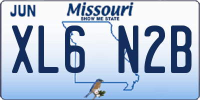 MO license plate XL6N2B