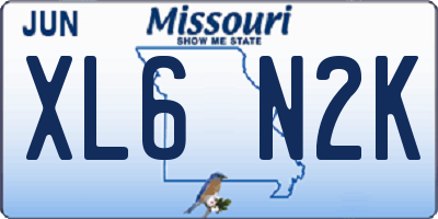 MO license plate XL6N2K