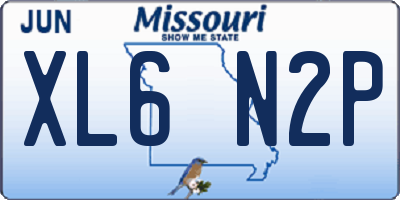 MO license plate XL6N2P