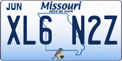 MO license plate XL6N2Z