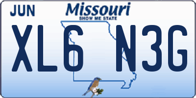 MO license plate XL6N3G
