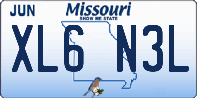 MO license plate XL6N3L