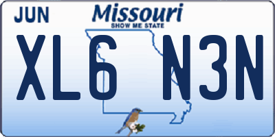 MO license plate XL6N3N