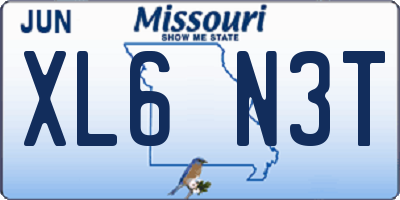 MO license plate XL6N3T