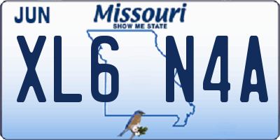 MO license plate XL6N4A