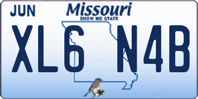 MO license plate XL6N4B