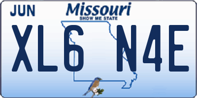 MO license plate XL6N4E