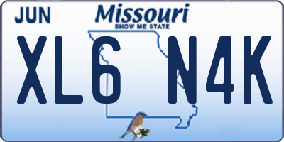 MO license plate XL6N4K
