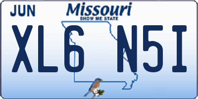 MO license plate XL6N5I