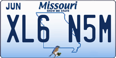 MO license plate XL6N5M