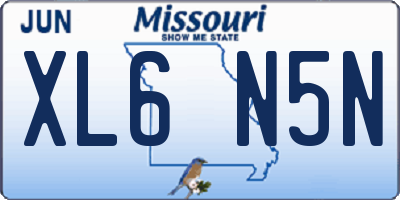 MO license plate XL6N5N