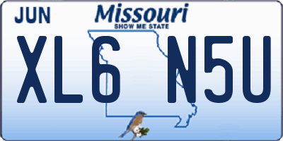 MO license plate XL6N5U
