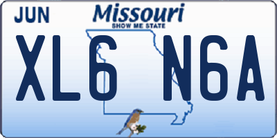 MO license plate XL6N6A