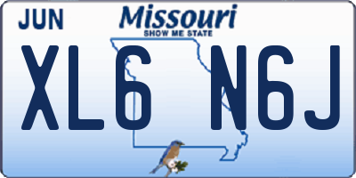 MO license plate XL6N6J