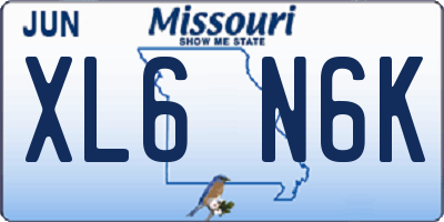 MO license plate XL6N6K