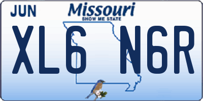MO license plate XL6N6R