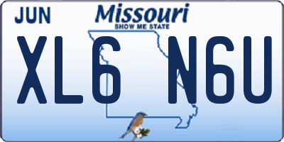 MO license plate XL6N6U