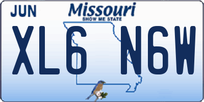 MO license plate XL6N6W
