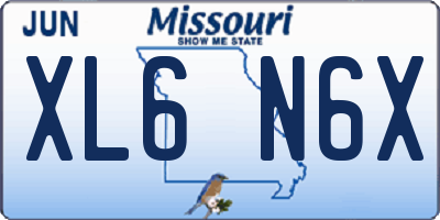 MO license plate XL6N6X