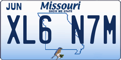 MO license plate XL6N7M