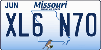 MO license plate XL6N7O