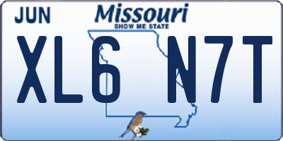 MO license plate XL6N7T