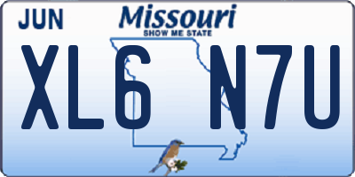 MO license plate XL6N7U