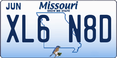 MO license plate XL6N8D