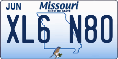 MO license plate XL6N8O